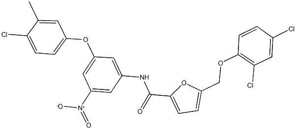 N-{3-(4-chloro-3-methylphenoxy)-5-nitrophenyl}-5-[(2,4-dichlorophenoxy)methyl]-2-furamide 구조식 이미지