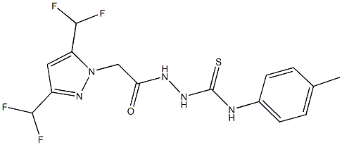 2-{[3,5-bis(difluoromethyl)-1H-pyrazol-1-yl]acetyl}-N-(4-methylphenyl)hydrazinecarbothioamide Structure