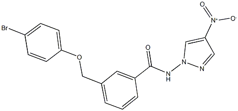 3-[(4-bromophenoxy)methyl]-N-{4-nitro-1H-pyrazol-1-yl}benzamide 구조식 이미지