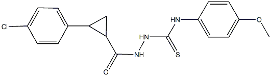 2-{[2-(4-chlorophenyl)cyclopropyl]carbonyl}-N-(4-methoxyphenyl)hydrazinecarbothioamide Structure