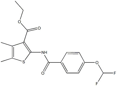 ethyl 2-{[4-(difluoromethoxy)benzoyl]amino}-4,5-dimethyl-3-thiophenecarboxylate Structure