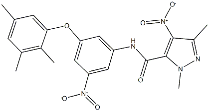 4-nitro-N-[3-nitro-5-(2,3,5-trimethylphenoxy)phenyl]-1,3-dimethyl-1H-pyrazole-5-carboxamide Structure