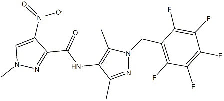 N-[3,5-dimethyl-1-(2,3,4,5,6-pentafluorobenzyl)-1H-pyrazol-4-yl]-4-nitro-1-methyl-1H-pyrazole-3-carboxamide Structure