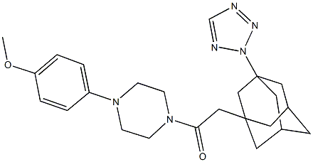 1-(4-methoxyphenyl)-4-{[3-(2H-tetraazol-2-yl)-1-adamantyl]acetyl}piperazine 구조식 이미지