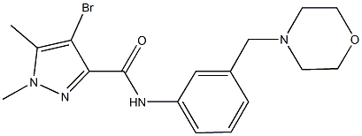 4-bromo-1,5-dimethyl-N-[3-(4-morpholinylmethyl)phenyl]-1H-pyrazole-3-carboxamide 구조식 이미지