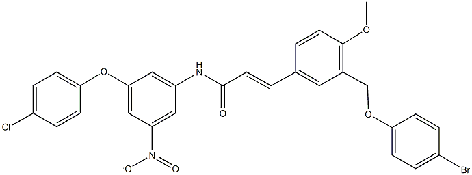3-{3-[(4-bromophenoxy)methyl]-4-methoxyphenyl}-N-{3-(4-chlorophenoxy)-5-nitrophenyl}acrylamide 구조식 이미지