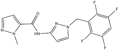 1-methyl-N-[1-(2,3,5,6-tetrafluorobenzyl)-1H-pyrazol-3-yl]-1H-pyrazole-5-carboxamide Structure