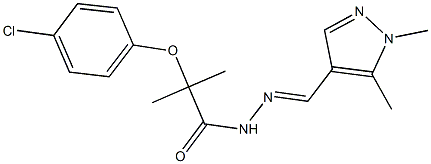 2-(4-chlorophenoxy)-N'-[(1,5-dimethyl-1H-pyrazol-4-yl)methylene]-2-methylpropanohydrazide Structure