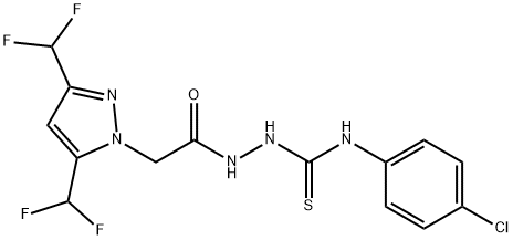 2-{[3,5-bis(difluoromethyl)-1H-pyrazol-1-yl]acetyl}-N-(4-chlorophenyl)hydrazinecarbothioamide Structure