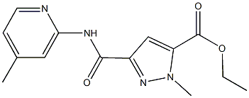 ethyl 1-methyl-3-{[(4-methyl-2-pyridinyl)amino]carbonyl}-1H-pyrazole-5-carboxylate 구조식 이미지