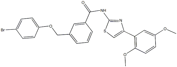 3-[(4-bromophenoxy)methyl]-N-[4-(2,5-dimethoxyphenyl)-1,3-thiazol-2-yl]benzamide 구조식 이미지
