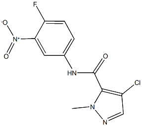 4-chloro-N-{4-fluoro-3-nitrophenyl}-1-methyl-1H-pyrazole-5-carboxamide Structure
