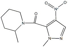 1-({4-nitro-1-methyl-1H-pyrazol-5-yl}carbonyl)-2-methylpiperidine Structure