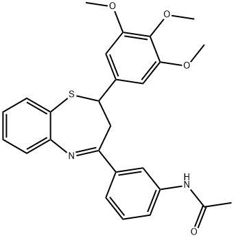 N-{3-[2-(3,4,5-trimethoxyphenyl)-2,3-dihydro-1,5-benzothiazepin-4-yl]phenyl}acetamide Structure