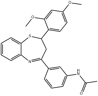 N-{3-[2-(2,4-dimethoxyphenyl)-2,3-dihydro-1,5-benzothiazepin-4-yl]phenyl}acetamide Structure