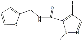 N-(2-furylmethyl)-4-iodo-1-methyl-1H-pyrazole-5-carboxamide 구조식 이미지