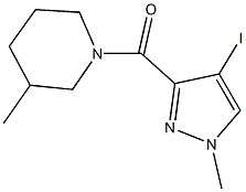 1-[(4-iodo-1-methyl-1H-pyrazol-3-yl)carbonyl]-3-methylpiperidine 구조식 이미지