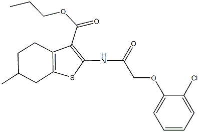 propyl 2-{[(2-chlorophenoxy)acetyl]amino}-6-methyl-4,5,6,7-tetrahydro-1-benzothiophene-3-carboxylate Structure