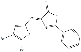 4-[(4,5-dibromo-2-furyl)methylene]-2-phenyl-1,3-oxazol-5(4H)-one 구조식 이미지