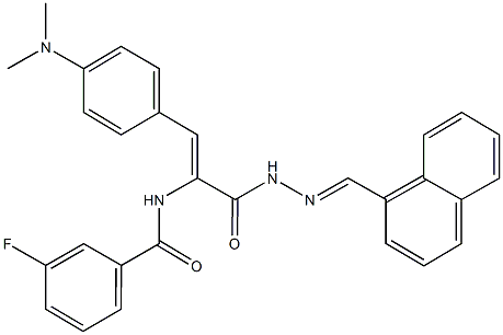 N-(2-[4-(dimethylamino)phenyl]-1-{[2-(1-naphthylmethylene)hydrazino]carbonyl}vinyl)-3-fluorobenzamide Structure