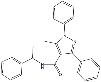 5-methyl-1,3-diphenyl-N-(1-phenylethyl)-1H-pyrazole-4-carboxamide Structure