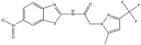 N-{6-nitro-1,3-benzothiazol-2-yl}-2-[5-methyl-3-(trifluoromethyl)-1H-pyrazol-1-yl]acetamide Structure