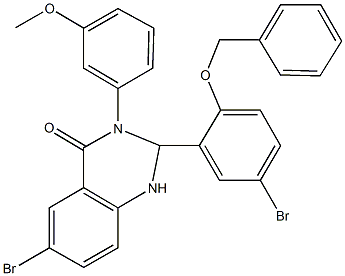 2-[2-(benzyloxy)-5-bromophenyl]-6-bromo-3-(3-methoxyphenyl)-2,3-dihydro-4(1H)-quinazolinone 구조식 이미지