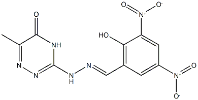2-hydroxy-3,5-dinitrobenzaldehyde (6-methyl-5-oxo-4,5-dihydro-1,2,4-triazin-3-yl)hydrazone Structure