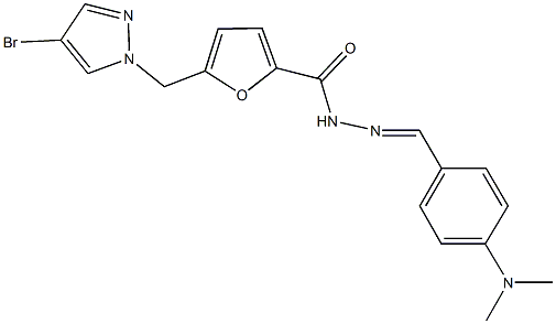 5-[(4-bromo-1H-pyrazol-1-yl)methyl]-N'-[4-(dimethylamino)benzylidene]-2-furohydrazide 구조식 이미지