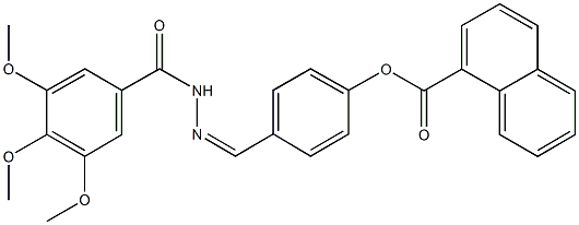 4-[2-(3,4,5-trimethoxybenzoyl)carbohydrazonoyl]phenyl 1-naphthoate Structure