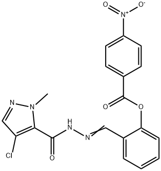 2-{2-[(4-chloro-1-methyl-1H-pyrazol-5-yl)carbonyl]carbohydrazonoyl}phenyl 4-nitrobenzoate 구조식 이미지