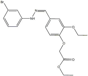 ethyl {4-[2-(3-bromophenyl)carbohydrazonoyl]-2-ethoxyphenoxy}acetate Structure