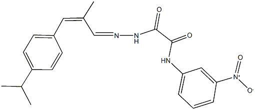 N-{3-nitrophenyl}-2-{2-[3-(4-isopropylphenyl)-2-methyl-2-propenylidene]hydrazino}-2-oxoacetamide Structure