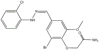 2-{2-bromo-4-[2-(2-chlorophenyl)carbohydrazonoyl]-6-methoxyphenoxy}acetamide 구조식 이미지