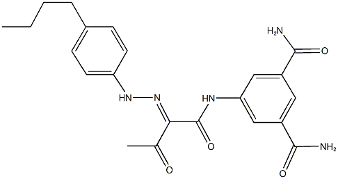 5-({2-[(4-butylphenyl)hydrazono]-3-oxobutanoyl}amino)isophthalamide 구조식 이미지