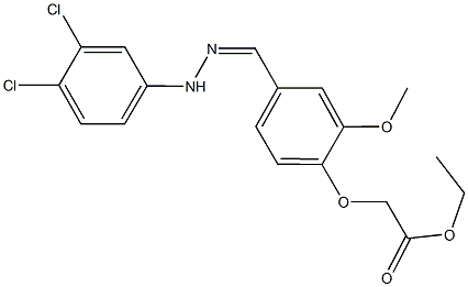 ethyl {4-[2-(3,4-dichlorophenyl)carbohydrazonoyl]-2-methoxyphenoxy}acetate Structure