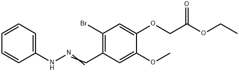 ethyl [5-bromo-2-methoxy-4-(2-phenylcarbohydrazonoyl)phenoxy]acetate 구조식 이미지