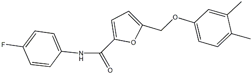 5-[(3,4-dimethylphenoxy)methyl]-N-(4-fluorophenyl)-2-furamide Structure