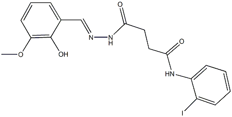 4-[2-(2-hydroxy-3-methoxybenzylidene)hydrazino]-N-(2-iodophenyl)-4-oxobutanamide Structure