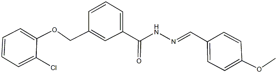 3-[(2-chlorophenoxy)methyl]-N'-(4-methoxybenzylidene)benzohydrazide 구조식 이미지