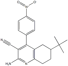 2-amino-6-tert-butyl-4-{4-nitrophenyl}-5,6,7,8-tetrahydro-3-quinolinecarbonitrile Structure