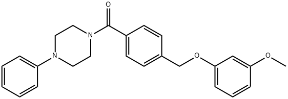 1-{4-[(3-methoxyphenoxy)methyl]benzoyl}-4-phenylpiperazine 구조식 이미지