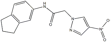 N-(2,3-dihydro-1H-inden-5-yl)-2-{4-nitro-1H-pyrazol-1-yl}acetamide Structure