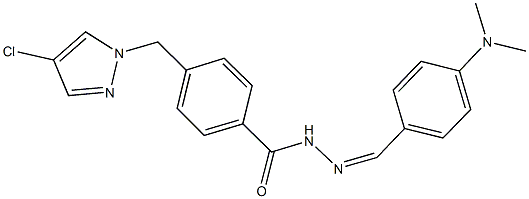 4-[(4-chloro-1H-pyrazol-1-yl)methyl]-N'-[4-(dimethylamino)benzylidene]benzohydrazide Structure