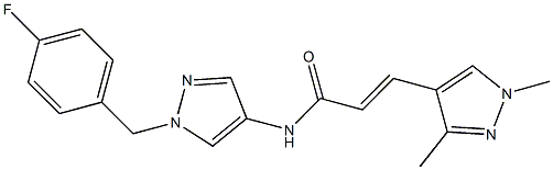 3-(1,3-dimethyl-1H-pyrazol-4-yl)-N-[1-(4-fluorobenzyl)-1H-pyrazol-4-yl]acrylamide 구조식 이미지