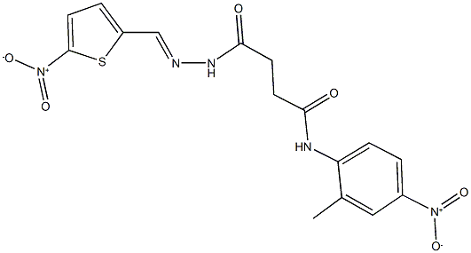 N-{4-nitro-2-methylphenyl}-4-[2-({5-nitro-2-thienyl}methylene)hydrazino]-4-oxobutanamide Structure