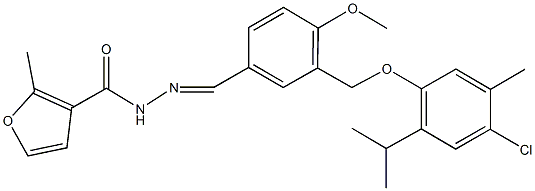 N'-{3-[(4-chloro-2-isopropyl-5-methylphenoxy)methyl]-4-methoxybenzylidene}-2-methyl-3-furohydrazide Structure