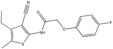 N-(3-cyano-4-ethyl-5-methyl-2-thienyl)-2-(4-fluorophenoxy)acetamide 구조식 이미지