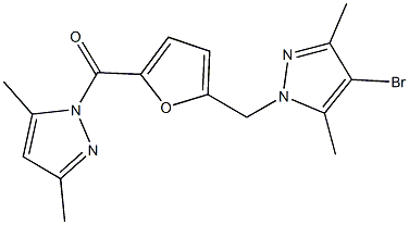 4-bromo-1-({5-[(3,5-dimethyl-1H-pyrazol-1-yl)carbonyl]-2-furyl}methyl)-3,5-dimethyl-1H-pyrazole Structure