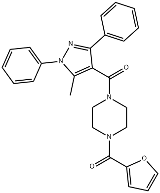 1-(2-furoyl)-4-[(5-methyl-1,3-diphenyl-1H-pyrazol-4-yl)carbonyl]piperazine Structure